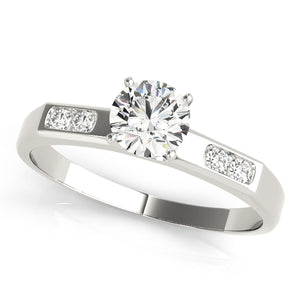Moonlit Side Stone Engagement Ring