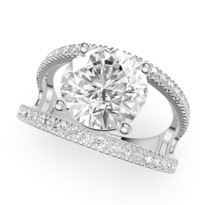 Radiance Multirow Engagement Ring in Round White Gold