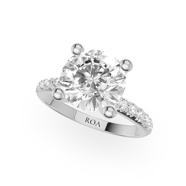Toowoomba Pave Engagement Ring in Round White Gold