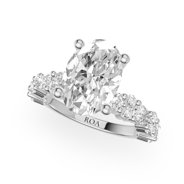 Lovelle Nature Inspired Engagement Ring in Oval White Gold