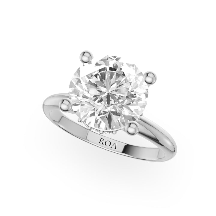 Floris Hidden Halo Engagement Ring in Round White Gold
