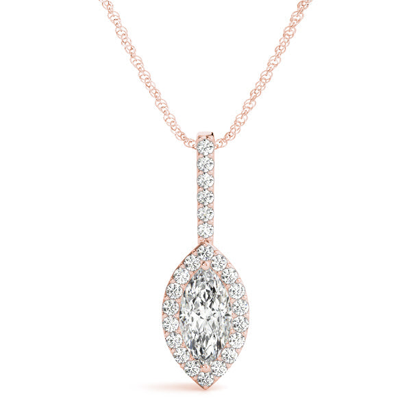 Tulip Marquise Halo Pendant