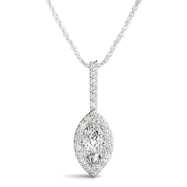 Tulip Marquise Halo Pendant