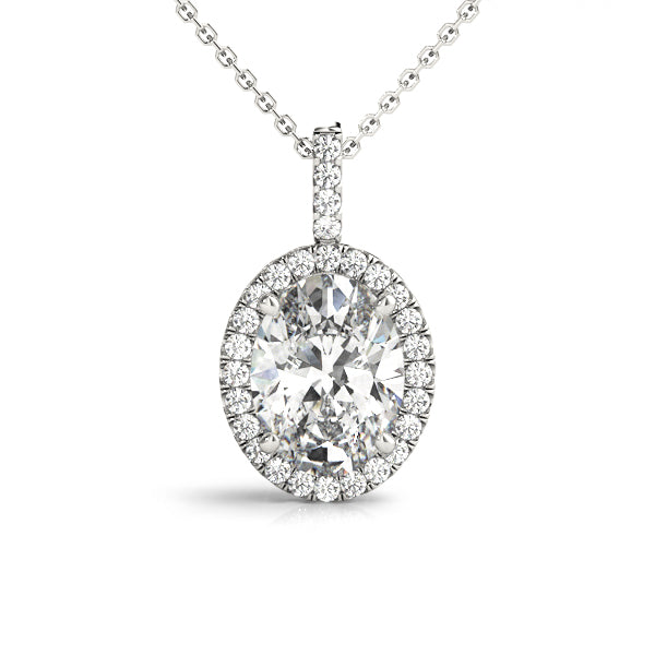 Aurora Oval Halo Pendant
