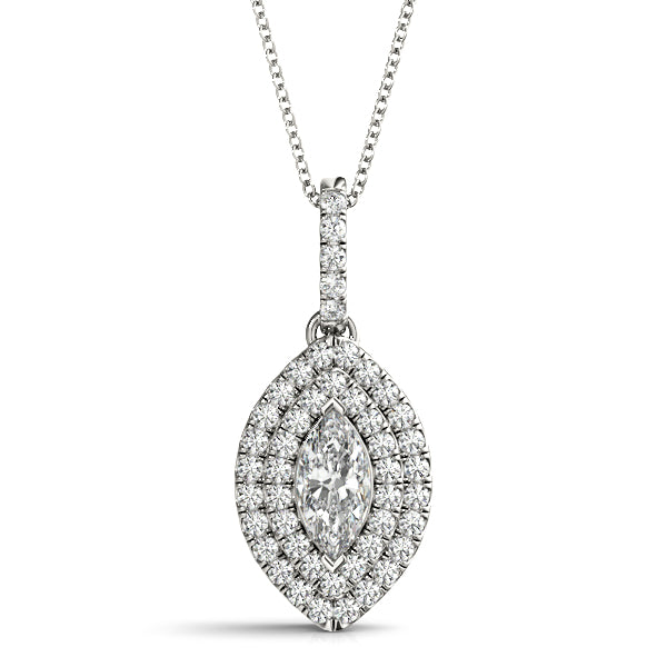 Celeste Marquise Double Halo Pendant