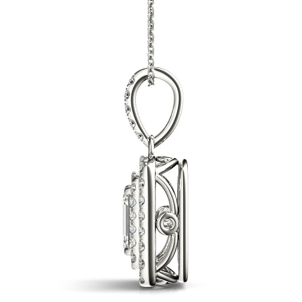 Elysia Emerald Double Halo Pendant
