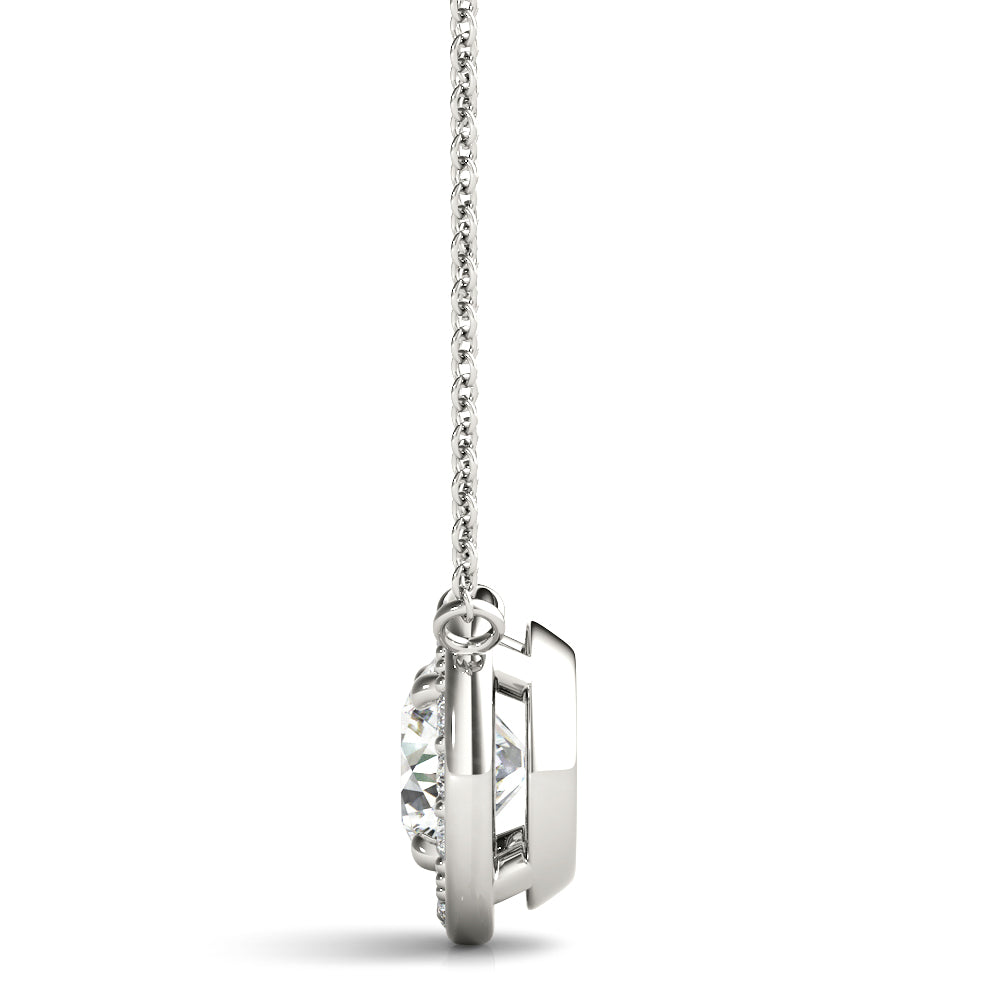 Jasmine Round Halo Pendant