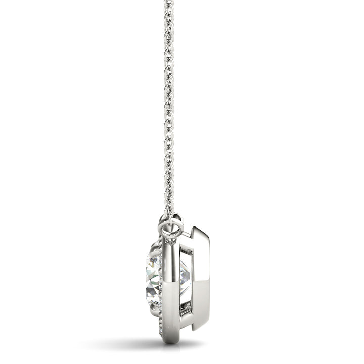 Jasmine Round Halo Pendant