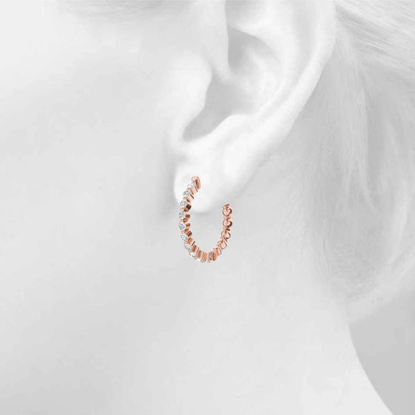 Lisbon Round Bezel Hoop Earrings