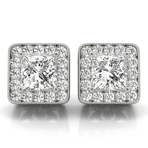 Rose Halo Stud Earrings