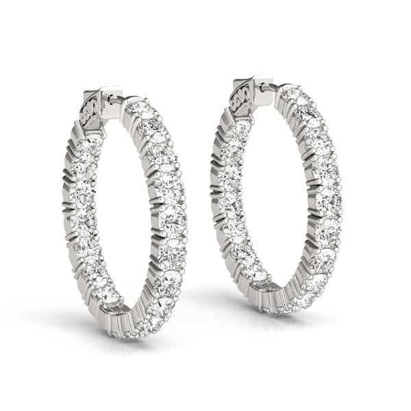 Florence Bezel Round Hoop Earrings