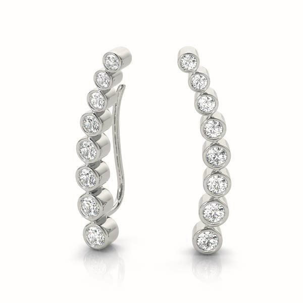 Lavender Bezel Climber Earrings