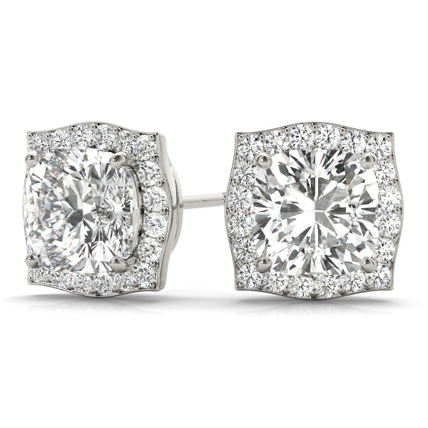 London Round Halo Studs Earrings