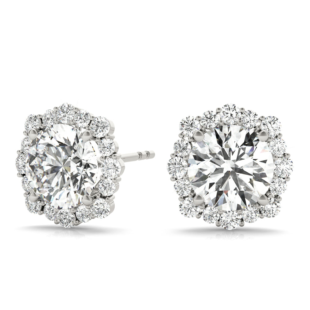Marigold Round Halo Studs Earrings