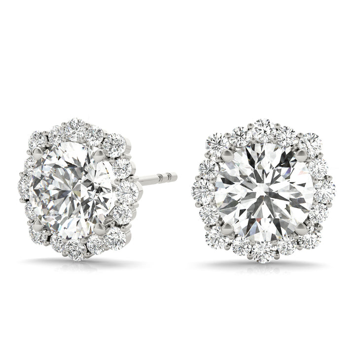 Marigold Round Halo Studs Earrings