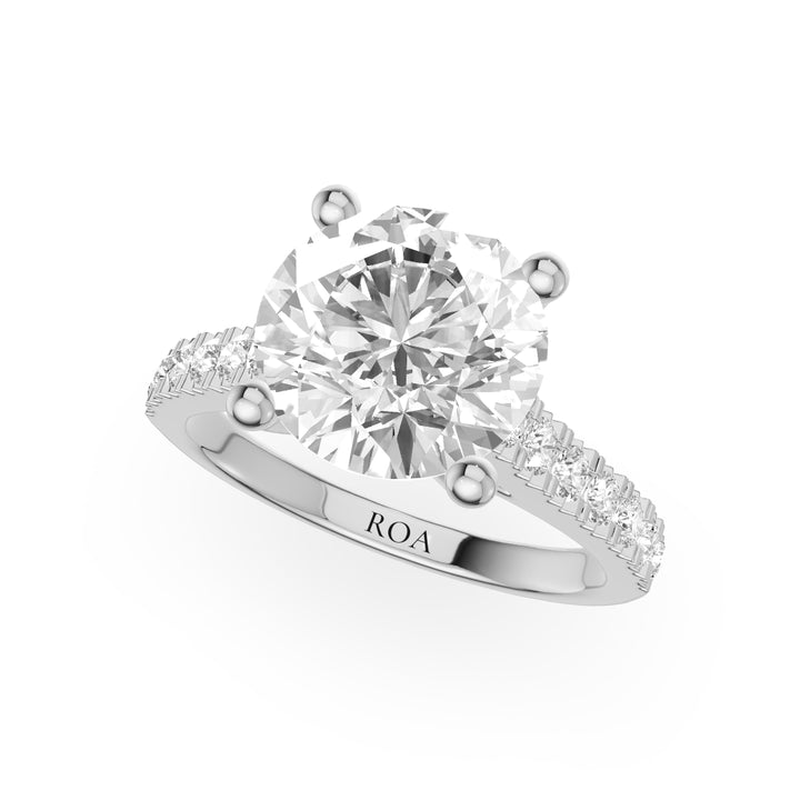 Bunbury Pave Engagement Ring in Round White Gold