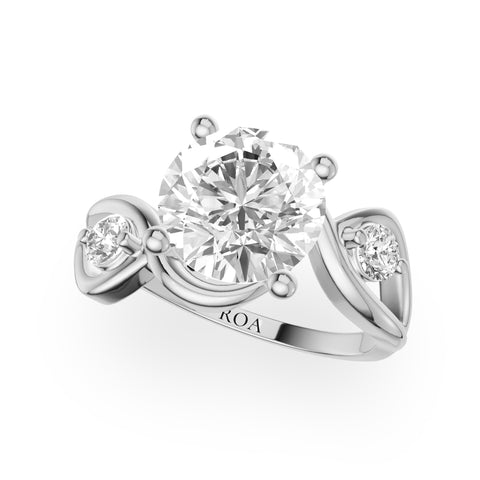 Illume Side Stone With Twisted Shank Engagement Ring