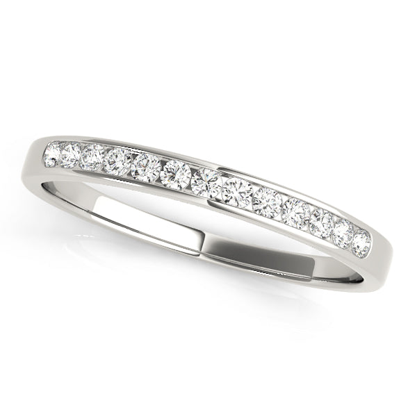 Azalea Wedding Band Channel Set in 9K White Gold