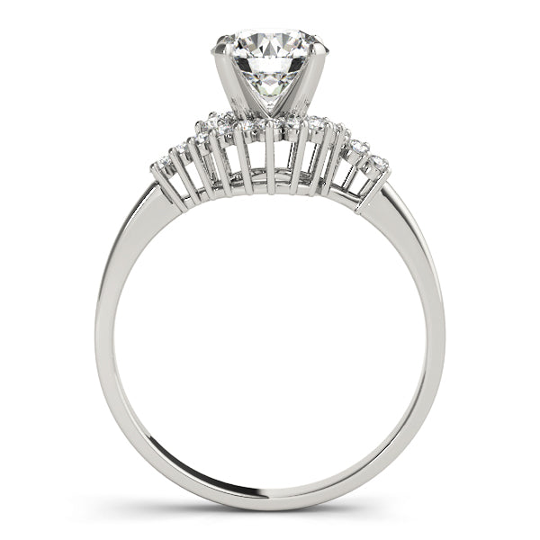 Euphoria Twisted Halo Engagement Ring in 9K Round White Gold