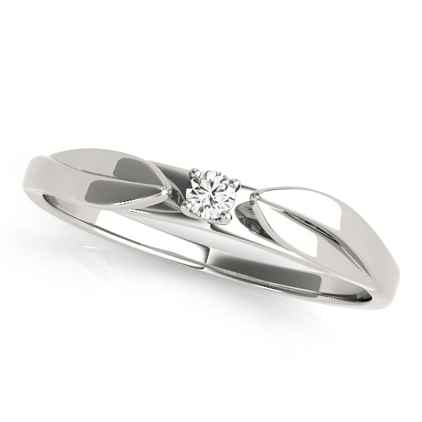 Dahlia Wedding Band Prong Set in 9K White Gold
