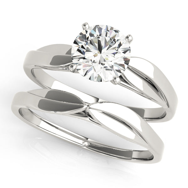 Elara solitaire Engagement Ring in 9K Round White Gold