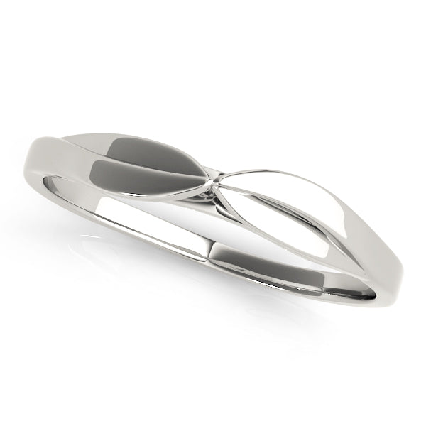 Jasmine Curved Wedding Band in 9K White Gold