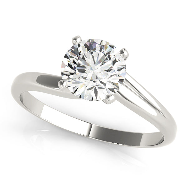 Rose Twisted Shank Engagement Ring in 9K Round White Gold