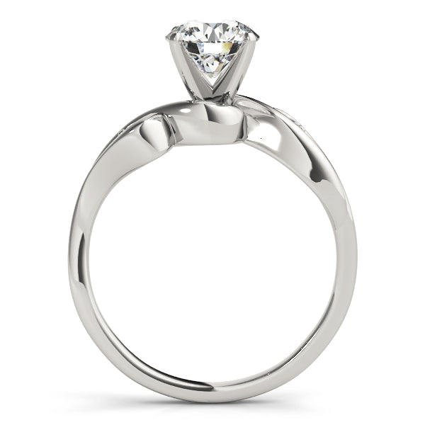 Illume Side Stone With Twisted Shank Engagement Ring in 9K Round White Gold