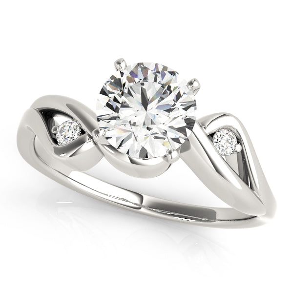 Illume Side Stone With Twisted Shank Engagement Ring