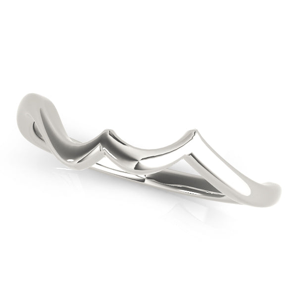 Rose Curved Wedding Band in 9K White Gold