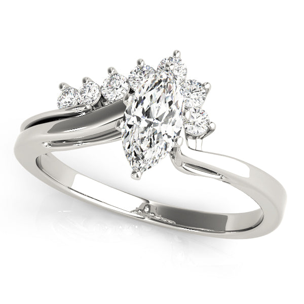 Sereno Nature Inspired Bypass Engagement Ring in 9K Round White Gold