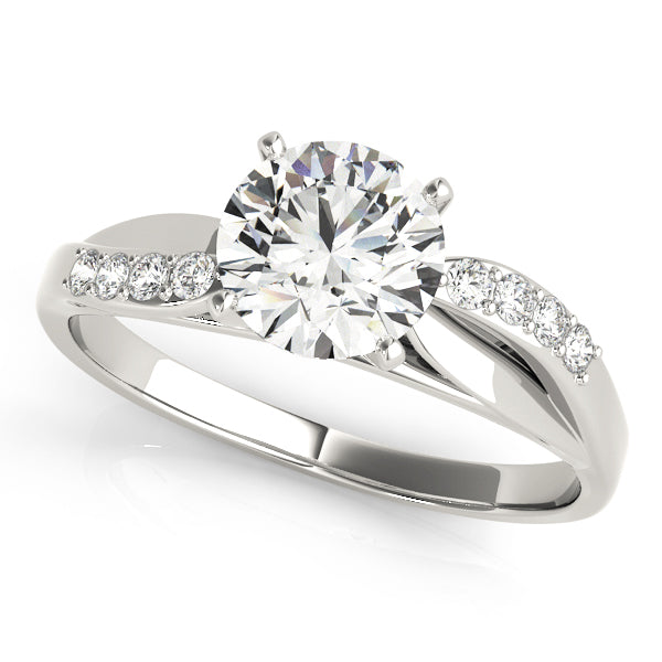 Haloa Twisted Pave Engagement Ring in 9K Round White Gold