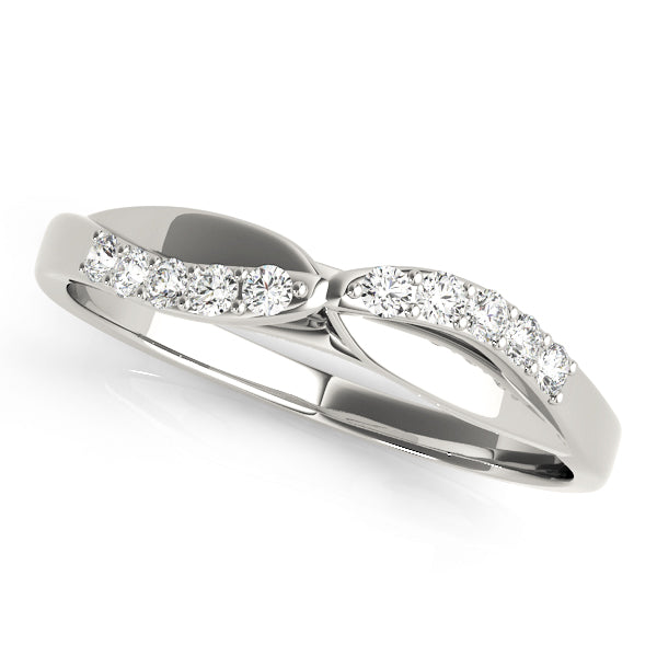 Zinnia Curved Wedding Band in 9K White Gold