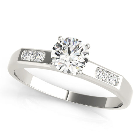 Moonlit Side Stone Engagement Ring