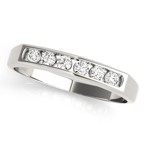 Orchid Wedding Band Channel Set in 9K White Gold