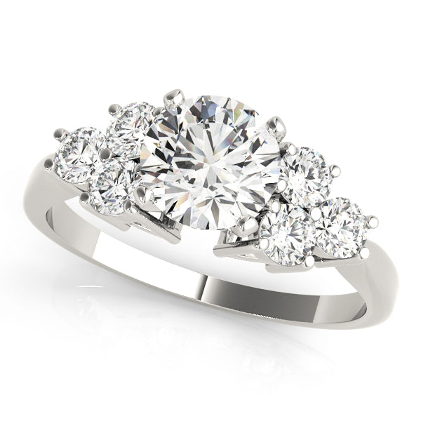 Gladstone Three Stone Engagement Ring in 9K Round White Gold