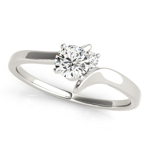 Crystaline Delicate Side Stone Engagement Ring