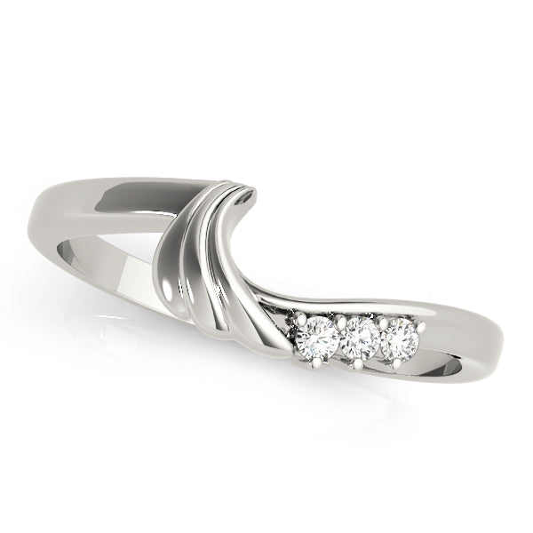 Hibiscus Curved Wedding Band