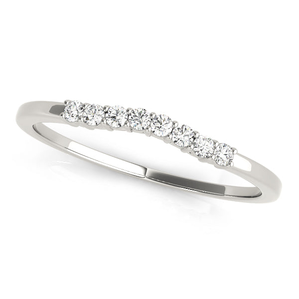 Daffodil Curved Wedding Band in 9K White Gold