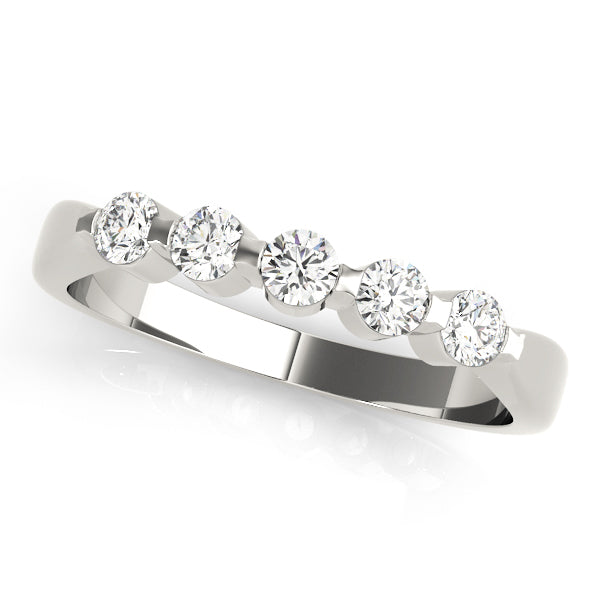 Bluebell Wedding Band Bar Set in 9K White Gold
