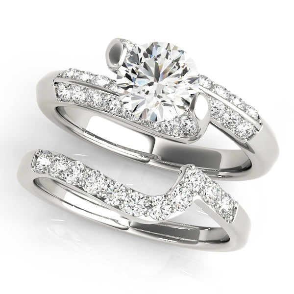 Opal Twisted Multirow Engagement Ring in 9K Round White Gold