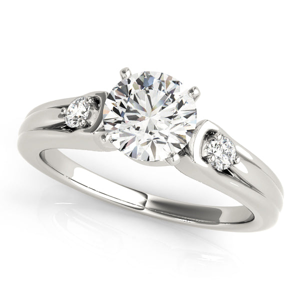 Wangaratta Three Stone Bezel Engagement Ring in 9K Round White Gold