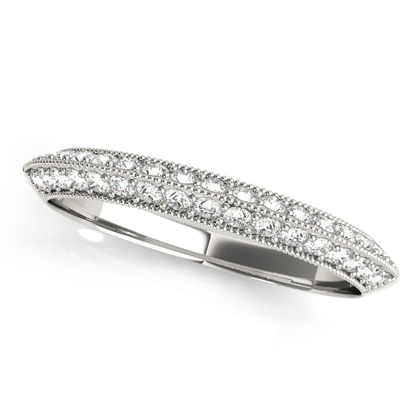 Venice Wedding Band Prong Set in 9K White Gold