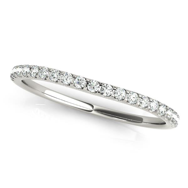 Tokyo Wedding Band Prong Set in 9K White Gold