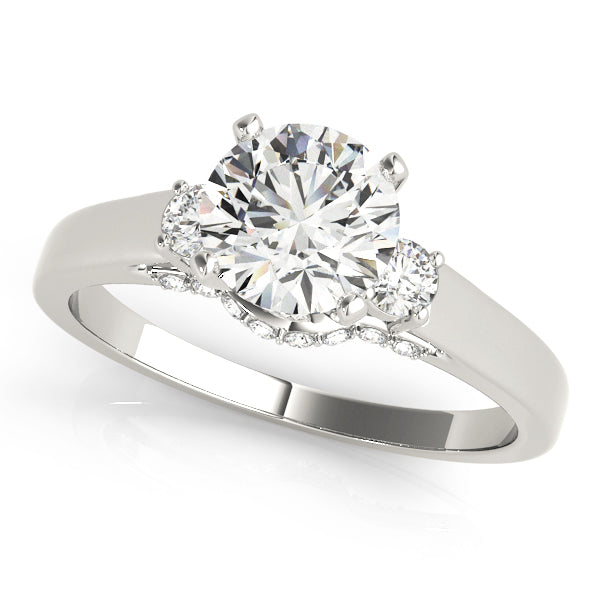 Strahan Three Stone With Hidden Halo Engagement Ring