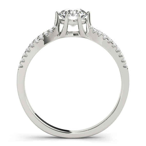 Eternia Cross Pave Engagement Ring in 9K Round White Gold