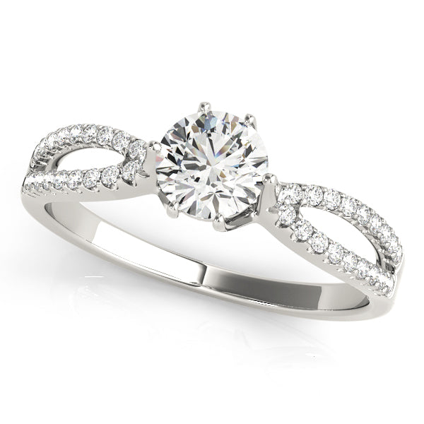 Eternia Cross Pave Engagement Ring