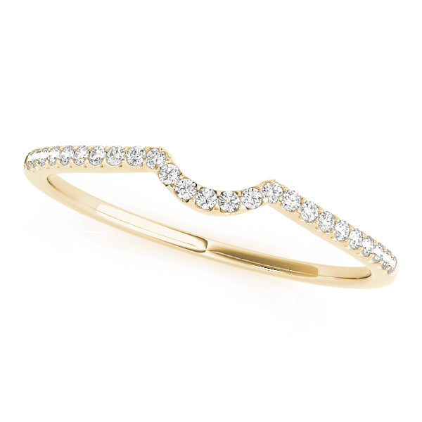 Madrid Curved Wedding Band in 9K White Gold