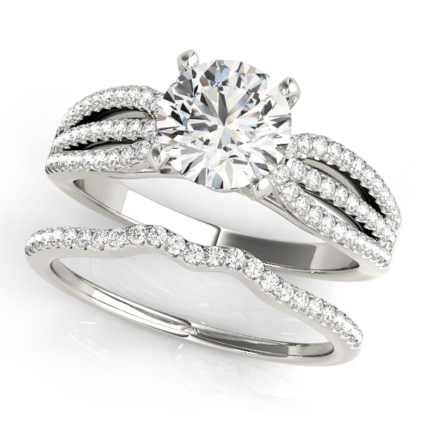 Starlit Multirow Engagement Ring in 9K Round White Gold