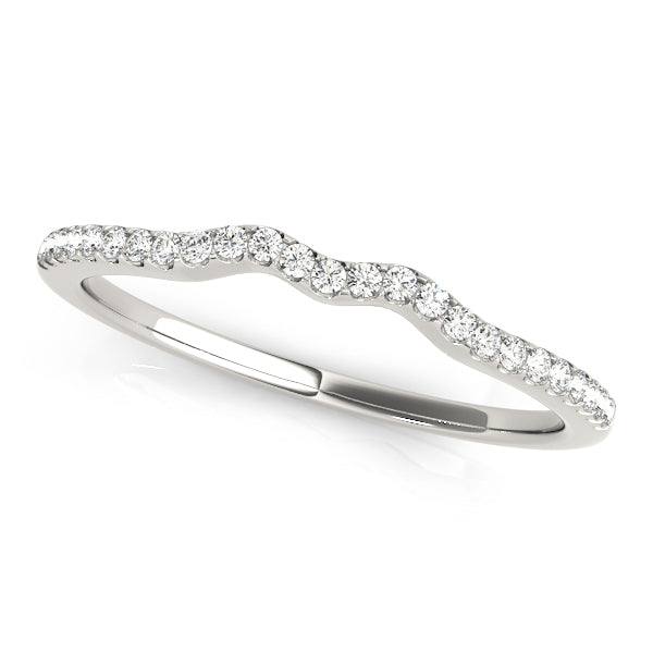 Aspen Curved Wedding Band in 9K White Gold